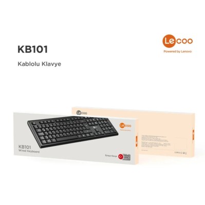 LECOO KB101 USB/KABLOLU SİYAH Q KLAVYE-64622