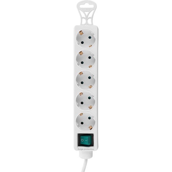 S-LINK S-LINK SPG-F05, 5 Soket, Akım Korumalı Priz, 1.5Mt Kablo, 306 Joule (Beyaz)