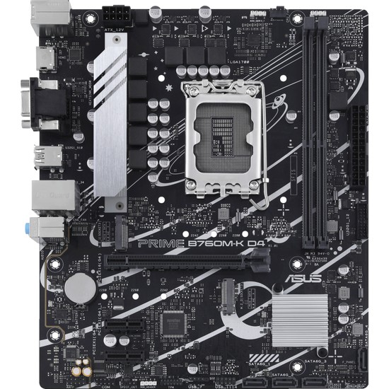 ASUS ASUS PRIME B760M-R D4, 2xDDR4, 2x M.2, HDMI, 12-13-14.Nesil, LGA1700 Soket, Anakart