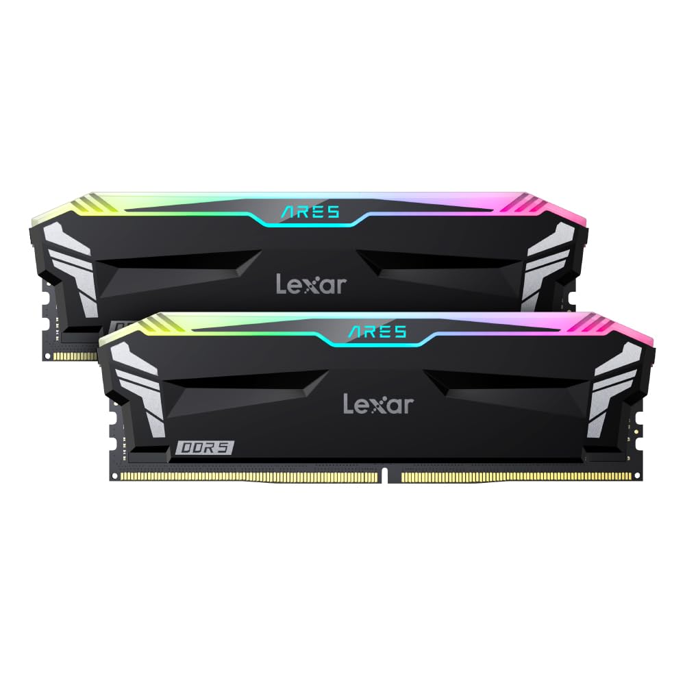 LEXAR LEXAR ARES RAM DT GAMING DDR5 UDIMM 32GB KIT (2X16GB) 288PIN 7200 CL34 1.4V MEMORY WITH HEATSINK AND RGB LIGHTING DUAL PACK BLAC