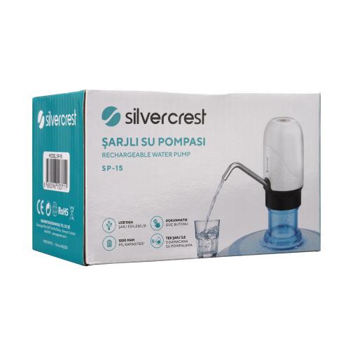 SILVER CREST SILVER CREST SP-15, Damacana için Mini Su Pompası. USB den Şarj Edilir.-50702