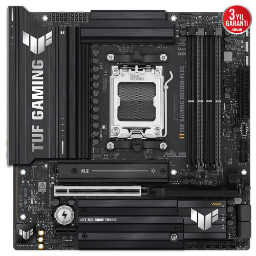 ASUS ASUS TUF GAMING B850M-PLUS, 4xDDR5, 3x M.2, HDMI, DP, Type-C, AMD Ryzen 9000 Serisi, AM5 Soket Anakart-61586