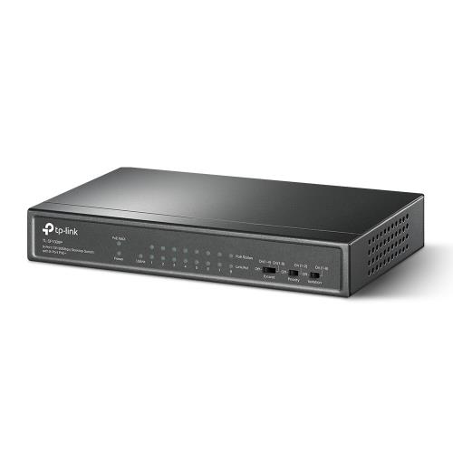TP-LINK  TP-LINK OMADA TL-SF1009P, 8 Port, MegaBit, Metal Kasa, 8 Port PoE, 65W, +1 Port Uplink, YÃ¶netilemez, MasaÃ¼stÃ¼ Switch 