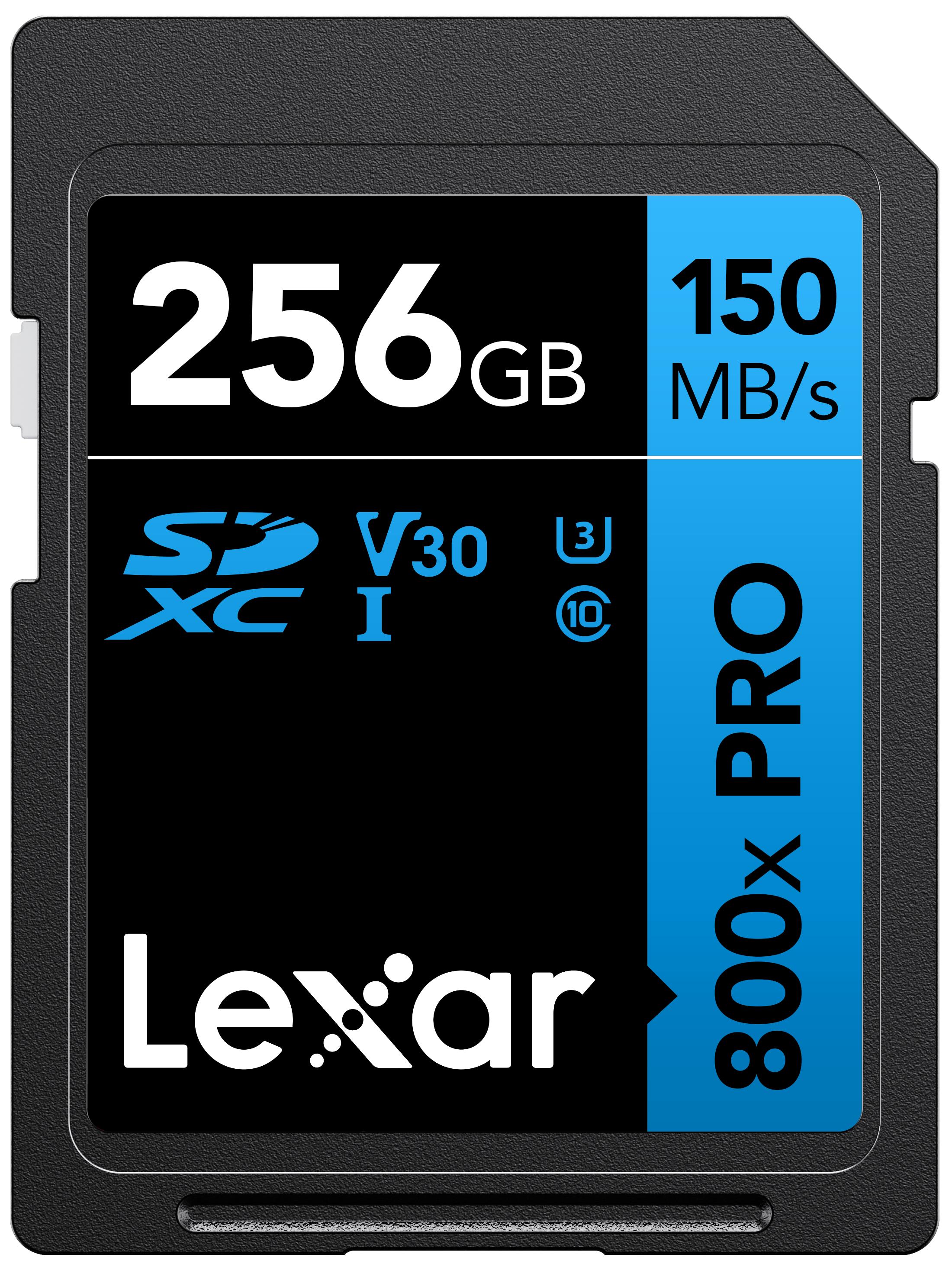 LEXAR LEXAR 256GB LSD0800P256G-BNNNG SD PROFESSIONAL 800X PRO SDXC UHS-I CARDS UP TO 150MB/S READ 45MB/S WRITE C10 V30 U3