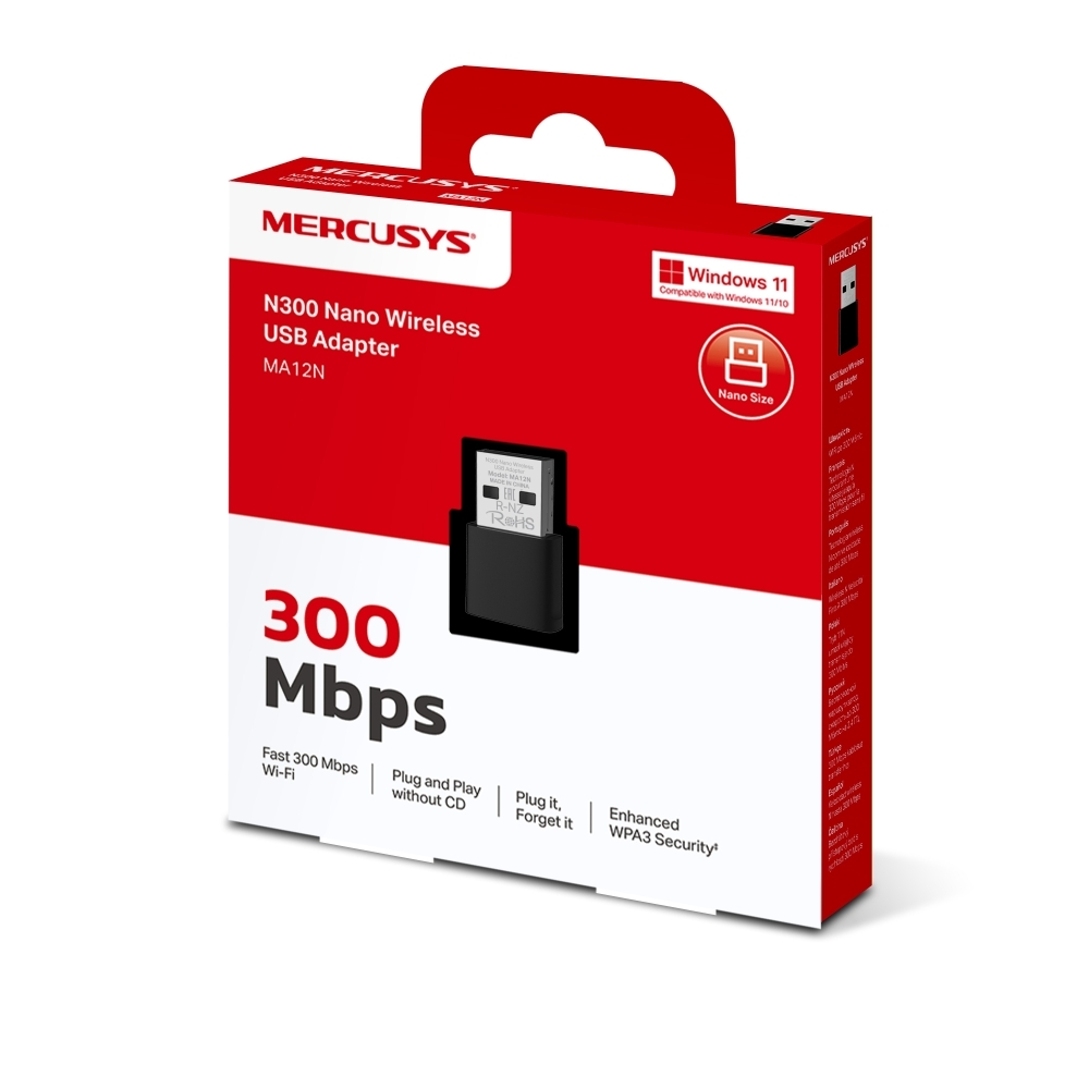TP-LINK TP-LINK MERCUSYS MA12N N300 NANO WIFI DUAL BAND USB 2.0 ADAPTÖR