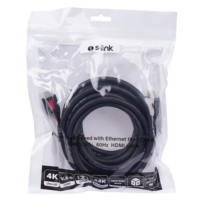 S-LINK S-Link HDMI Kablo Siyah (5m) 4K-38402