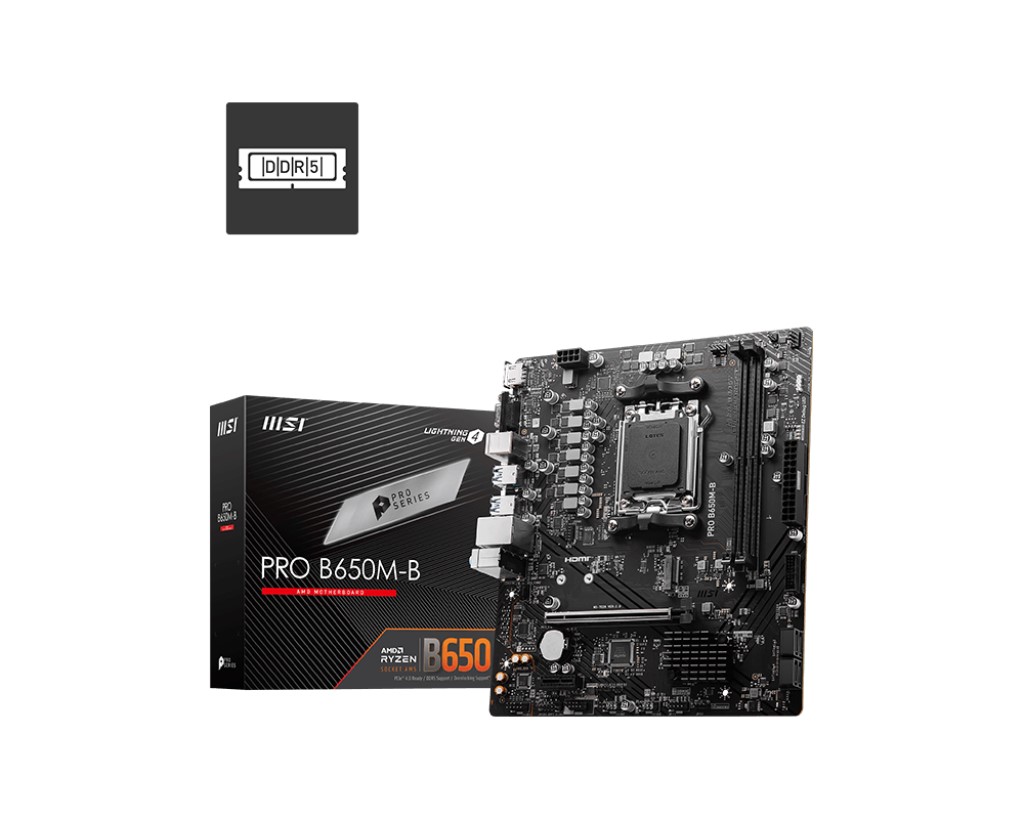 MSI MSI MB PRO B650M-B AM5 DDR5 6800MHZ(OC) HDMI VGA M.2 USB3.2 2.5G LAN mATX