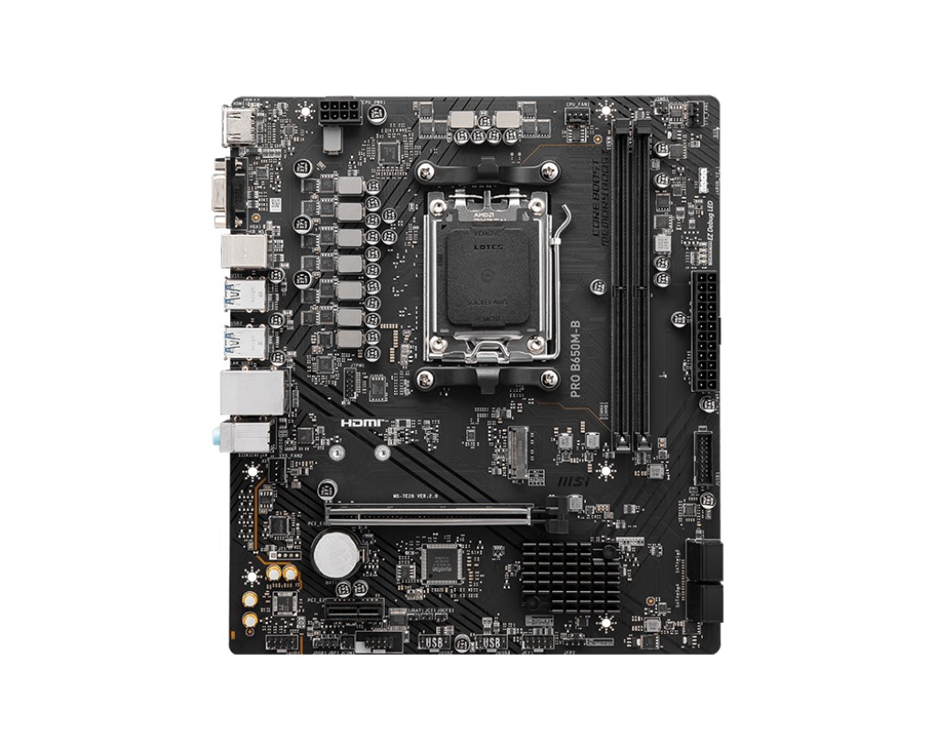 MSI MSI MB PRO B650M-B AM5 DDR5 6800MHZ(OC) HDMI VGA M.2 USB3.2 2.5G LAN mATX-32687