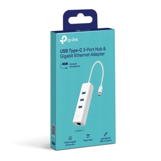 TP-LINK TP-LINK UE330C USB3.0 TYPE-C 3-PORT HUB VE GIGABIT ETHERNET ADAPTORU-65782
