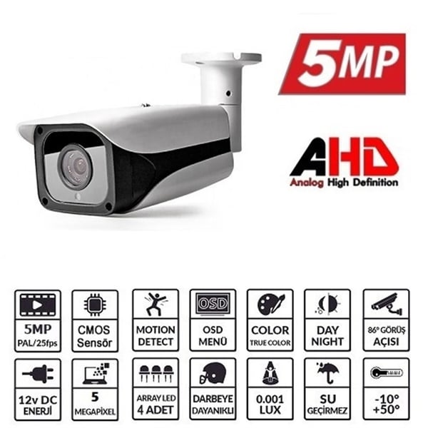 EZCOOL EZCOOL EZ-5550HD 5MP 3.6MM 4ARRAY AHD BULLET