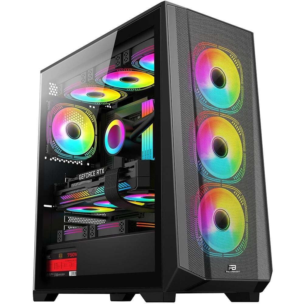 POWERBOOST PowerBoost PB-P901MB 750w 80+ Bronze USB 3.0 ATX Mesh ARGB fan siyah Kasa