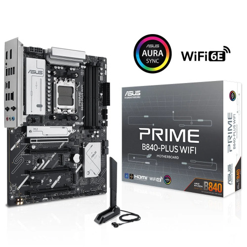 ASUS ASUS PRIME B840-PLUS WI-FI, 4xDDR5, 3x M.2, HDMI, DP, Type-C, WI-FI 6E, Bluetooth 5.3, AMD Ryzen 9000 Serisi, AM5 Soket Anakart