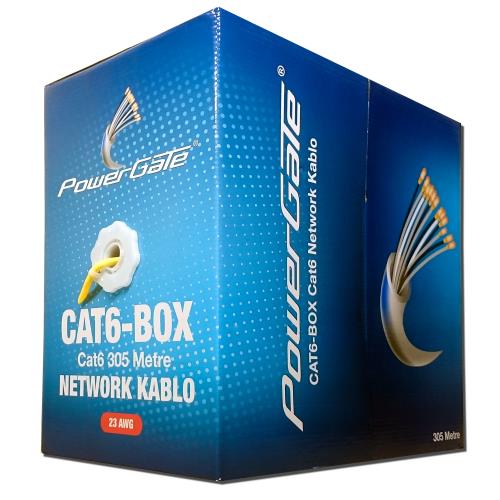 POWERGATE POWERGATE CAT6-BOX-YL, 23AWG, 0,57mm, UTP, CAT6 Kablo, 305m, Sarı-33667
