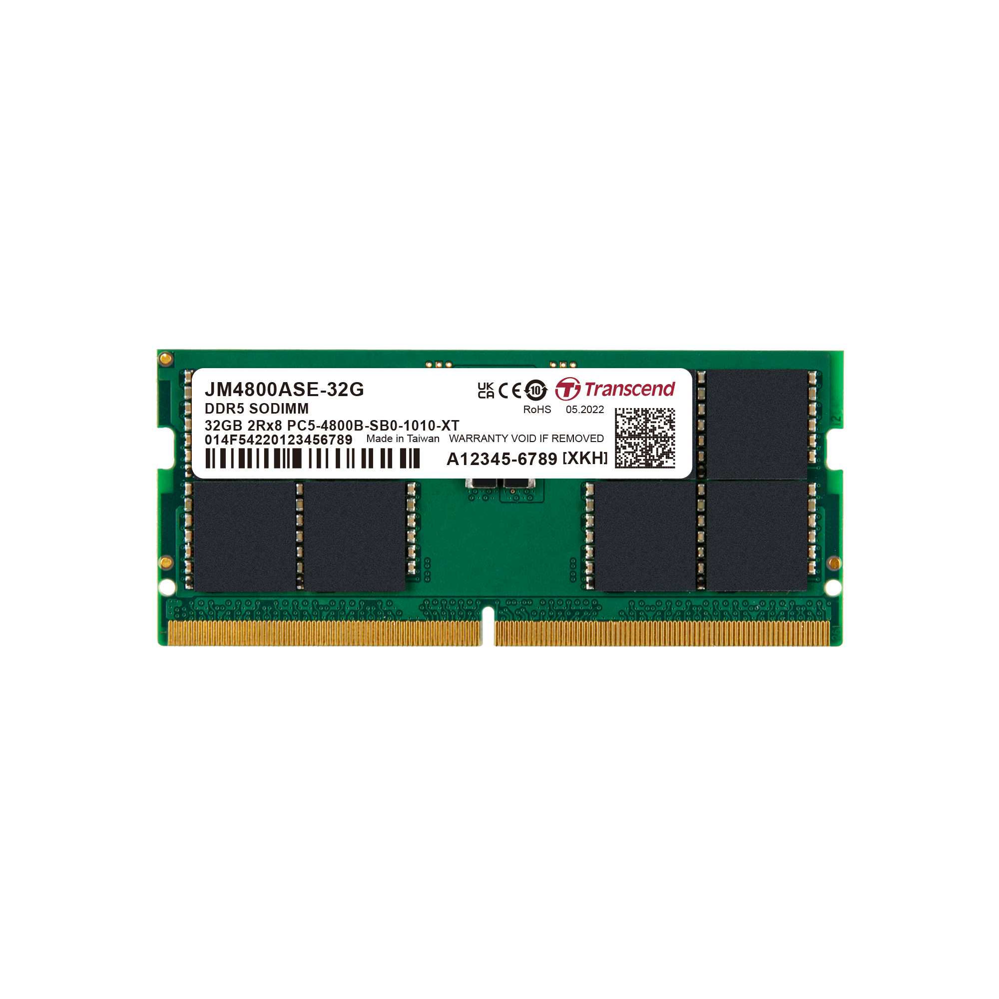 TRANSCEND Transcend 32GB(1x32GB) 4800Mhz SODIMM CL40 DDR5 Notebook Ram (JM4800ASE-32G)