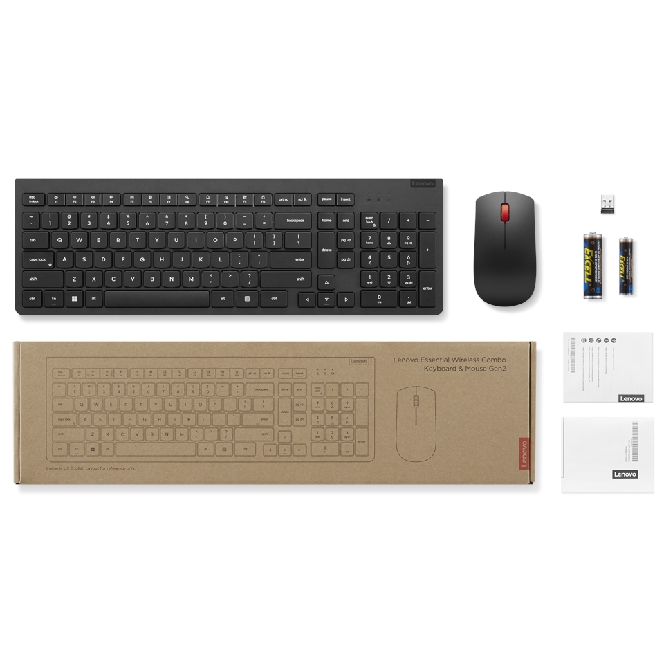 LENOVO LENOVO ESSENTIAL 4X31N50744 KABLOSUZ SİYAH Q KLAVYE+MOUSE GEN2