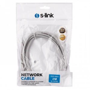 S-LINK  S-Link SL-CAT602, CAT6, Patch, 2Mt, Kablo (Gri) -64304