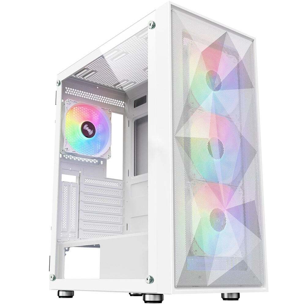 POWERBOOST  PB-P3509BW USB 3.0, ATX Mesh, ARGB Fan, Beyaz Kasa