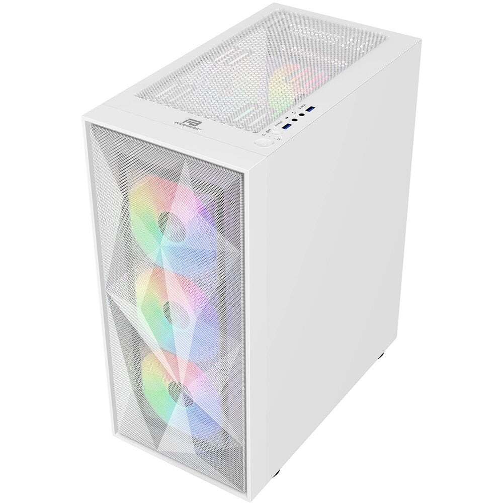 POWERBOOST  PB-P3509BW USB 3.0, ATX Mesh, ARGB Fan, Beyaz Kasa-62197