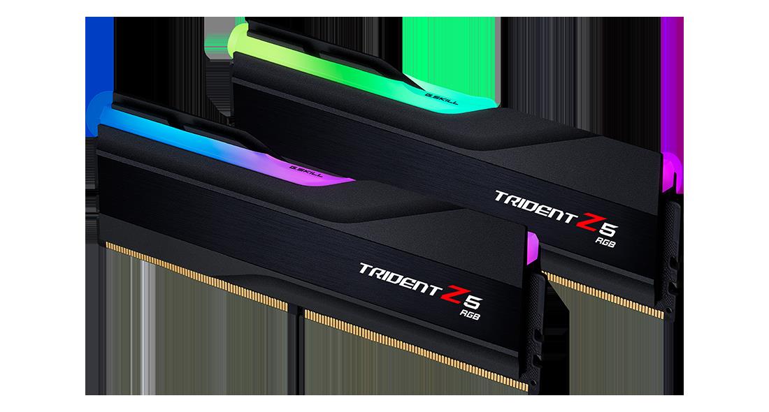 GSKILL  Trident Z5 RGB Siyah DDR5-7600Mhz CL36 32GB (2x16GB) DUAL (36-46-46-121) 1.4V