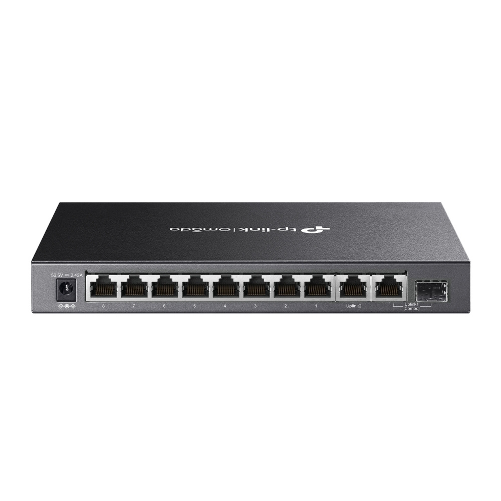 OMADA TP-LINK DS110GMP 123W 8GE PoE Switch 2GE uplink1 combo SFP, 250m PoE, PoE Auto Recovery Metal, Desktop-60739