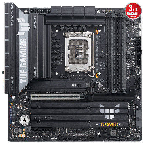 ASUS ASUS TUF GAMING B860M-PLUS WIFI, 4xDDR5, 3xM.2, HDMI, DP, Wi-Fi 7, Bluetooth v5.4, Intel Core Ultra CPU(Seri 2), LGA1851 Soket, -61221