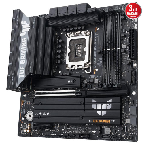 ASUS ASUS TUF GAMING B860M-PLUS WIFI, 4xDDR5, 3xM.2, HDMI, DP, Wi-Fi 7, Bluetooth v5.4, Intel Core Ultra CPU(Seri 2), LGA1851 Soket, -61222