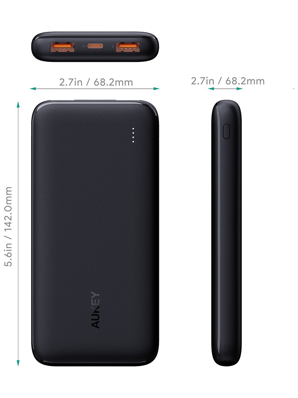 AUKEY AUKEY PB-N73-BK 15W 10000 MAH TYPE-C İNCE POWERBANK -56190
