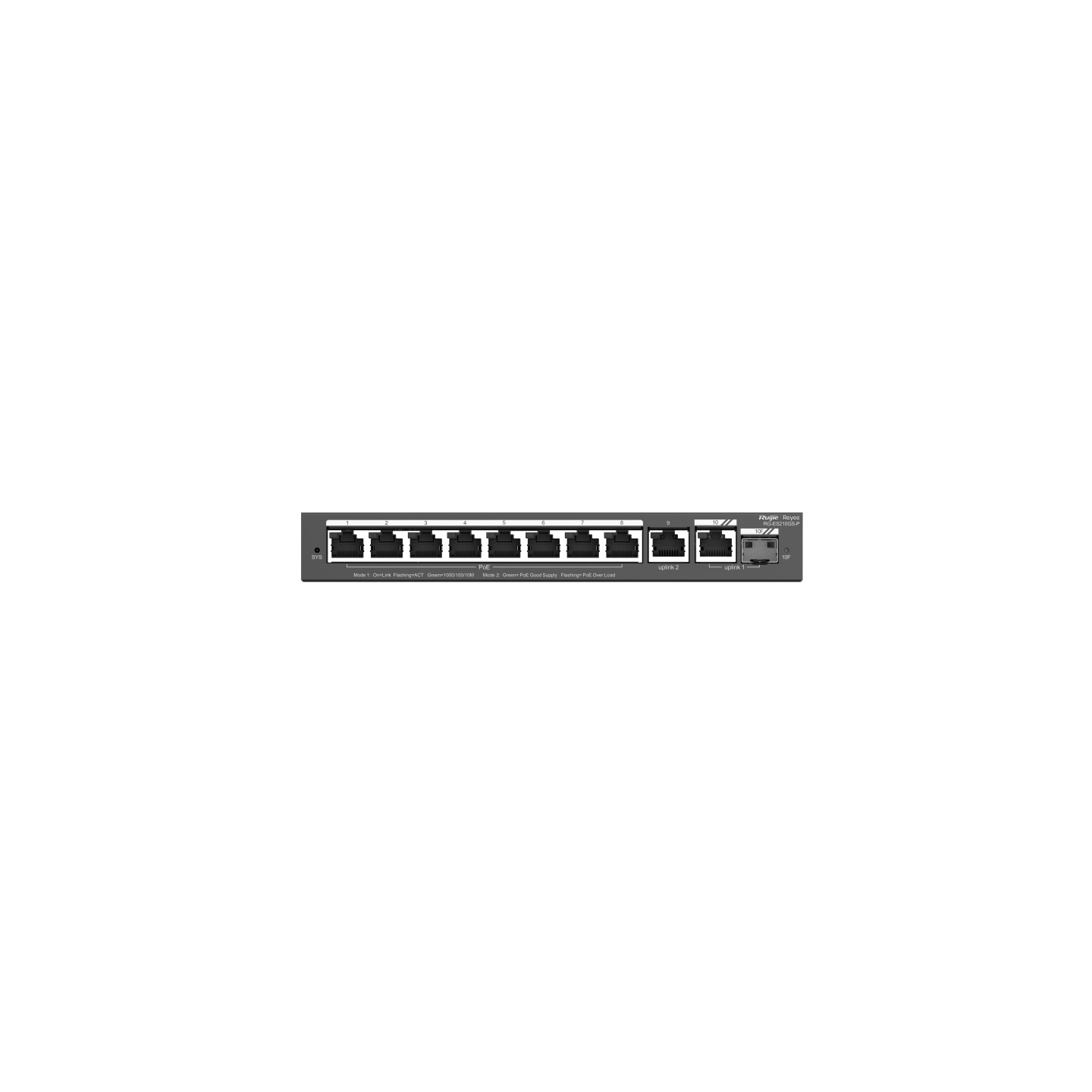 RUIJIE RUIJIE-REYEE RG-ES210GS-P 8XGE-2XGE/1XGE SFP 120W POE SWİTCH