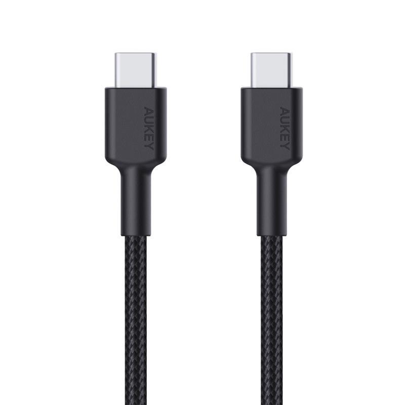 AUKEY AUKEY CB-CD45-BK PD NAYLON ÖRGÜLÜ TYPE-C TYPE-C ŞARJ KABLOSU 0.9MT 