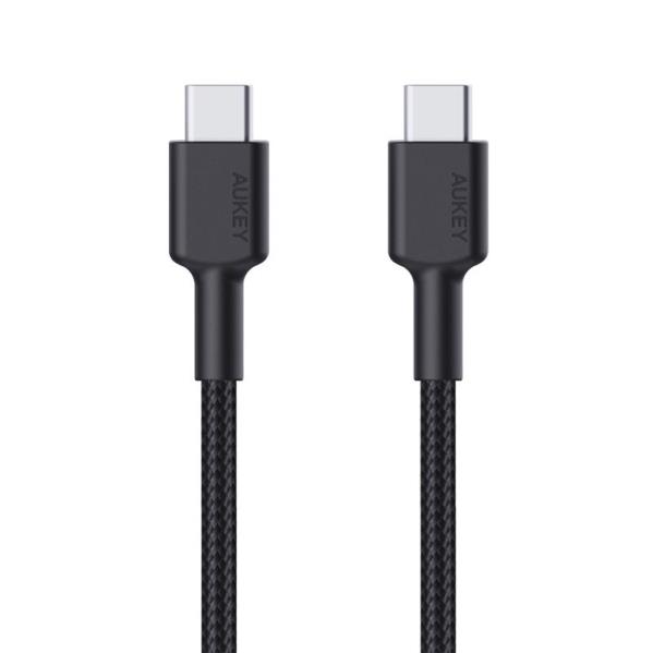 AUKEY CB-CD45-BK PD NAYLON ÖRGÜLÜ TYPE-C TYPE-C ŞARJ KABLOSU 0.9MT 