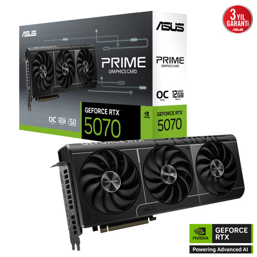 ASUS 12 GB ASUS PRIME-RTX5070-O12G RTX 5070 GDDR7 192bit OC 2xHDMI 3xDP DLSS4 EKRAN K