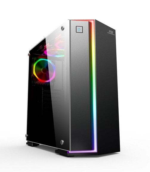 POWERBOOST  VK-G3906S USB3.0 Siyah Rainbow RGB Fan Strip kasa (PSU Yok)