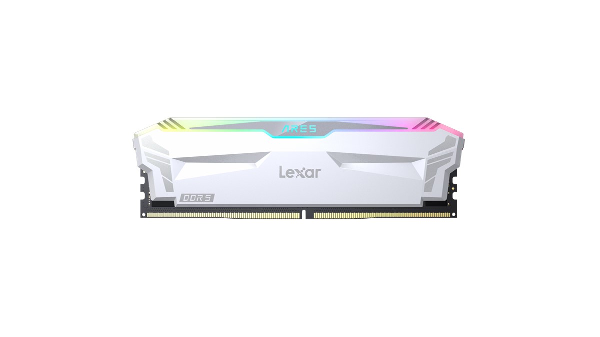 LEXAR LD5EU016G-R6400GDWA ARES RAM DT GAMING DDR5 UDIMM 2X16GB 6400 CL32 1.4V MEMORY WITH HEATSINK AND RGB LIGHTING DUAL PACK WHITE CO-40806