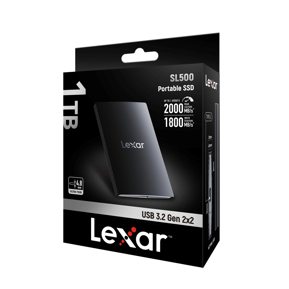 LEXAR LEXAR 1TB LSL500X001T-RNBNG EXTERNAL PORTABLE SSD 1TB USB3.2 GEN2X2 UP TO 2000MB/S READ AND 1800MB/S WRITE