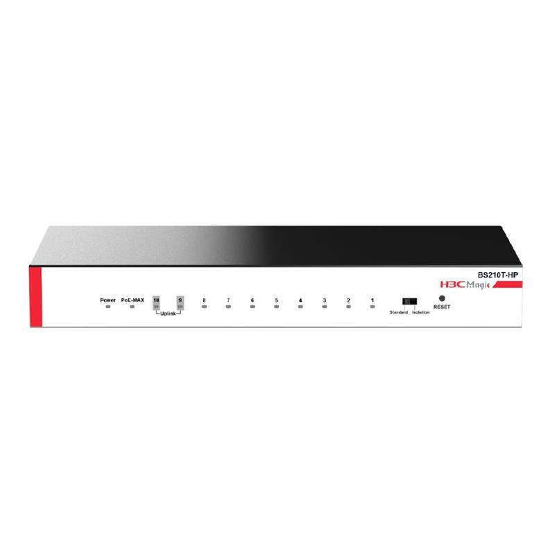 H3C H3C MAGIC BS210T-HP 8 PORT GIGABIT + 2 PORT GIGABIT UPLINK 110W POE METAL KASA SWITCH 