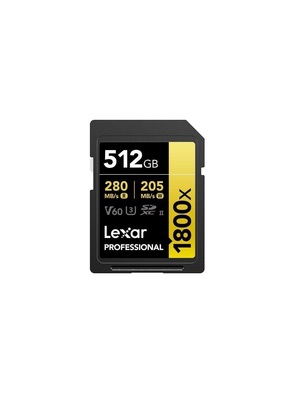 BIGBOY LEXAR 512GB LSD1800512G-BNNNG SD PROFESSIONAL 1800X SDXC UHS-II CARDS UP TO 280MB/S READ 210MB/S WRITE C10 V60 U3