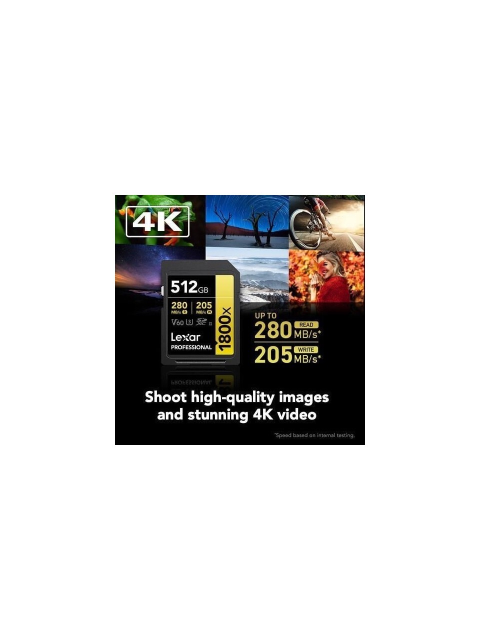 BIGBOY LEXAR 512GB LSD1800512G-BNNNG SD PROFESSIONAL 1800X SDXC UHS-II CARDS UP TO 280MB/S READ 210MB/S WRITE C10 V60 U3-57248