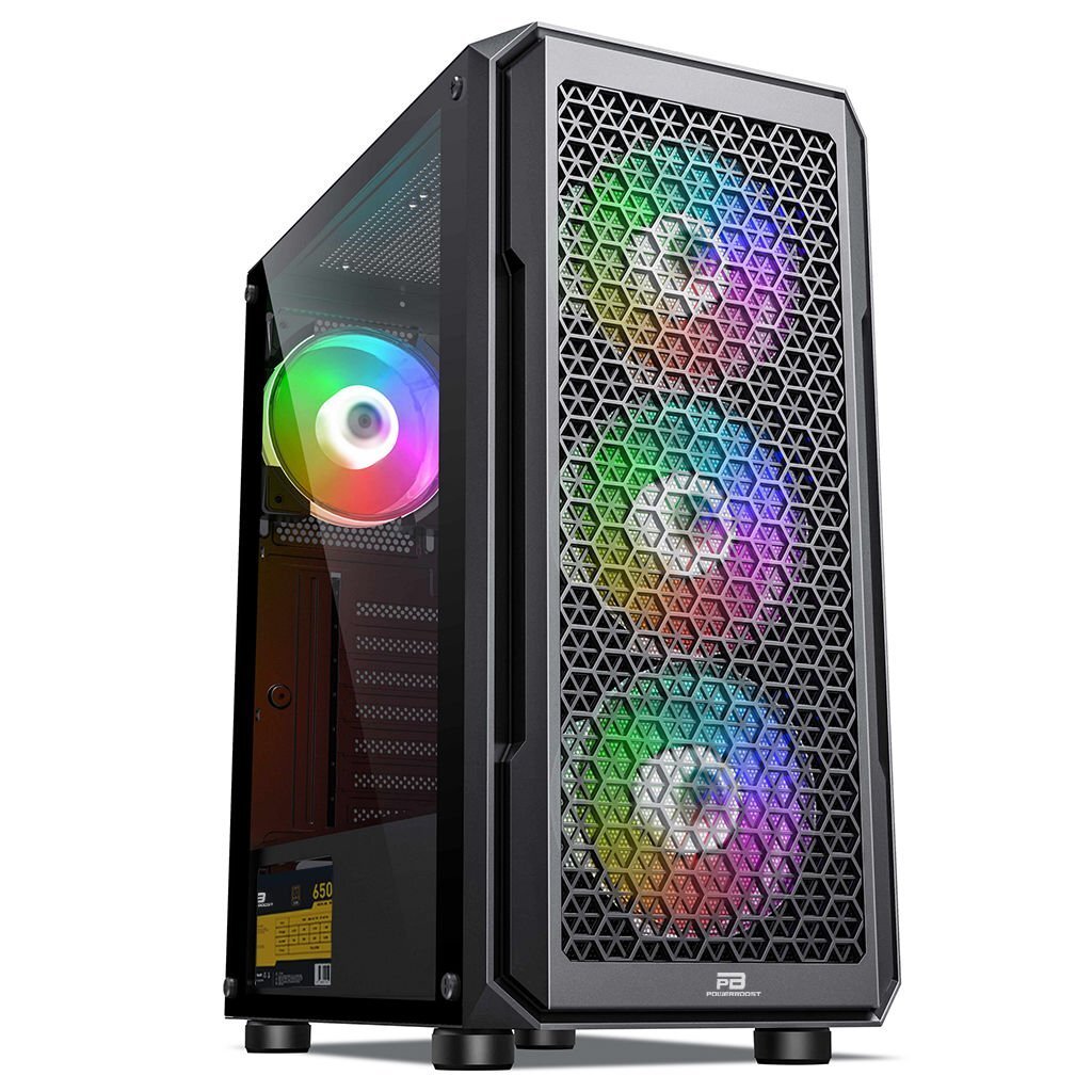 POWERBOOST PowerBoost PB-P3385B 650w 80+ Bronze USB 3.0 Mesh Fixed Fanlı Gaming Siyah Kasa