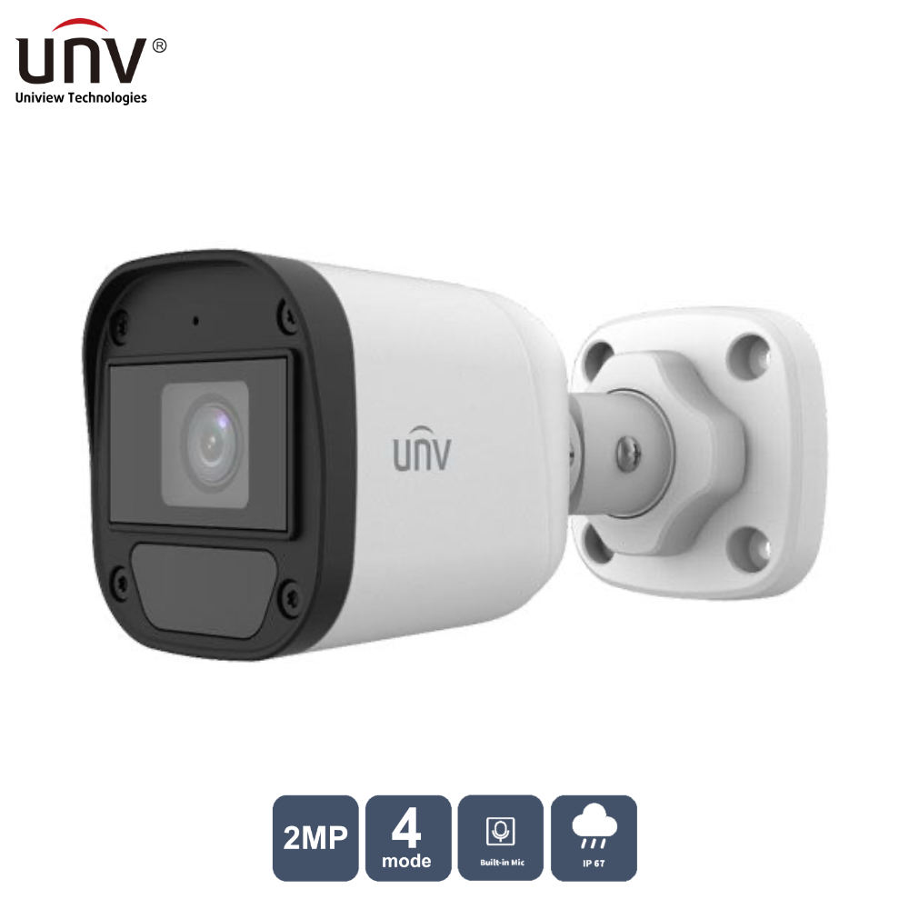 UNIVIEW UNIVIEW UAC-B112-AF28 2MP 2.8MM 20MT IP67 AHD DAHİLİ SES IR BULLET KAMERA