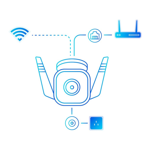 TP-LINK TP-LINK Tapo TC65, 3,0Mpix, İç ve Dış Mekan, IP66, WiFi, 30Mt. Gece Görüşü, İki Yönlü Ses Güvenlik Kamerası-61282