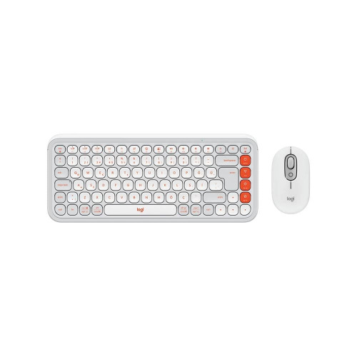 LOGITECH LOGITECH POP ICON COMBO, Beyaz-Turuncu, 920-013076, Kablosuz, Türkçe Q, Klavye Mouse Set