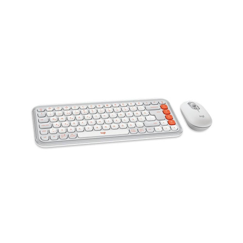 LOGITECH LOGITECH POP ICON COMBO, Beyaz-Turuncu, 920-013076, Kablosuz, Türkçe Q, Klavye Mouse Set-59091