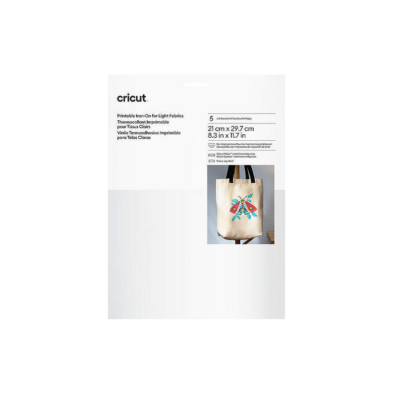 CRICUT CRICUT 2010393 YAZDIRILABİLİR IRON ON AÇIK RENK KUMAŞLAR İÇİN 5 SAYFA