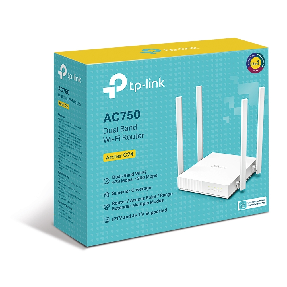 TP-LINK TP-LINK ARCHER C24 AC750 4PORT A.POINT/ROUTER-60663