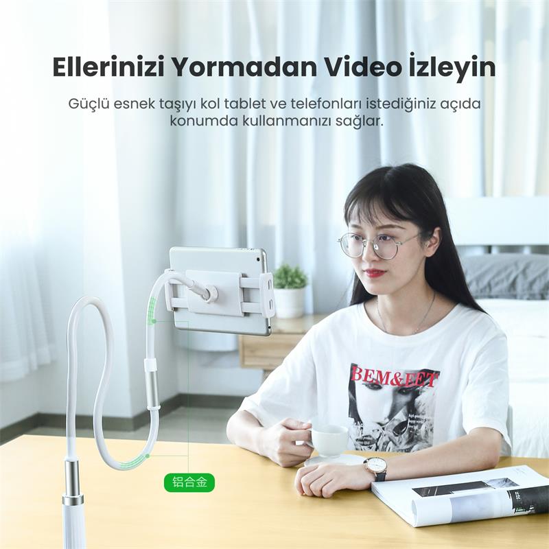 UGREEN UGREEN FLEXIBLE ESNEK YATAK MASA TELEFON TUTUCU SİYAH 80906 -50929
