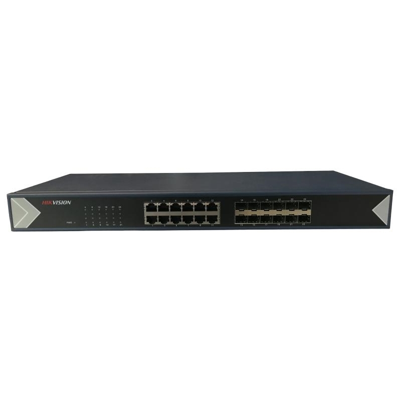 HIKVISION HIKVISION DS-3E0524TF 24 PORT GIGABIT (12x RJ45 LAN   12x SFP) YONETILEMEZ SWITCH