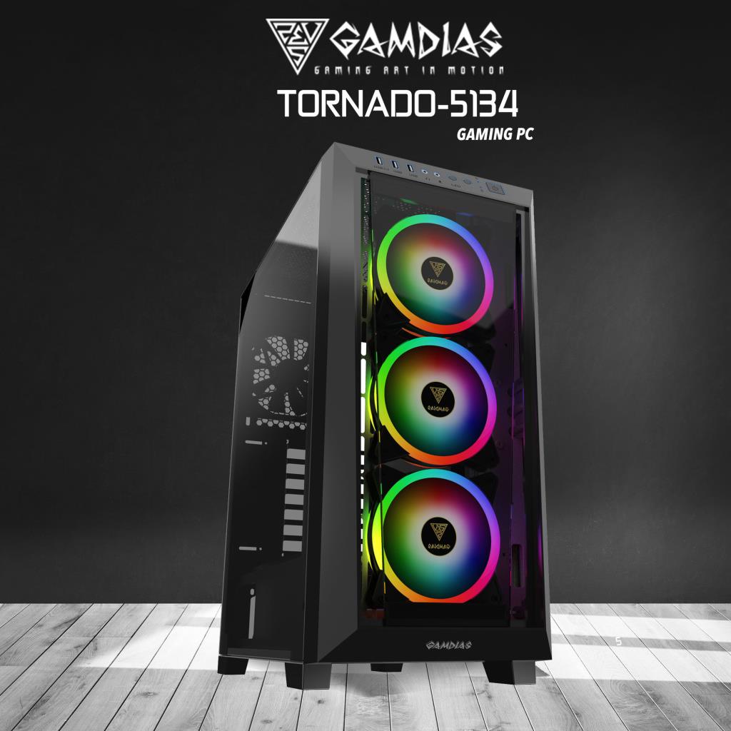 GAMDıAS GAMDIAS TORNADO-5134, i5-13400F, 32Gb DDR5 Ram, 1Tb NVMe SSD, 8Gb GDDR6 RTX4060 Ekran Kartı, 1600W Kasa, Free Dos GAMING PC