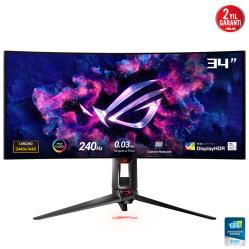 ASUS ROG SWIFT OLED PG34WDCM 33.9 GAMING 3440x1440 0.03MS 240HZ DP HDMI USB-C VESA 3YIL ELMB HDR 400 AKILLI KVM YÜKSEKLİK AYARI 