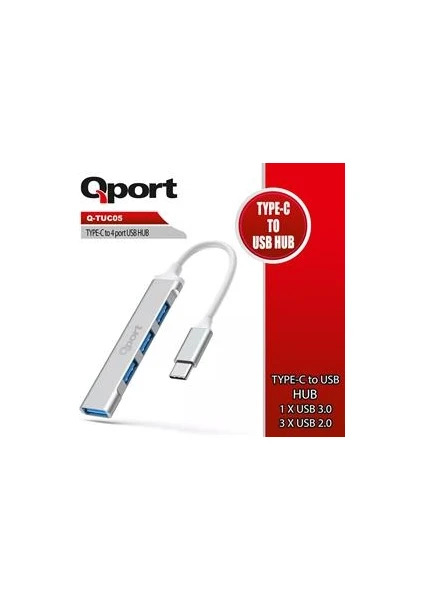 QPORT Qport Type-C to 4 Port USB 3.0 2.0 Çoklayıcı (Q-TUC05)