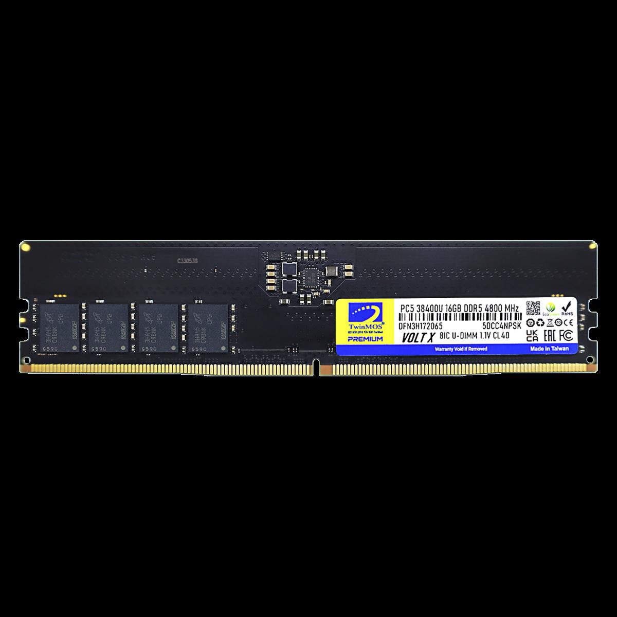 TWINMOS Twinmos 16GB 4800Mhz DDR5 Kutulu PC Bellek (TMD516GB4800U40)